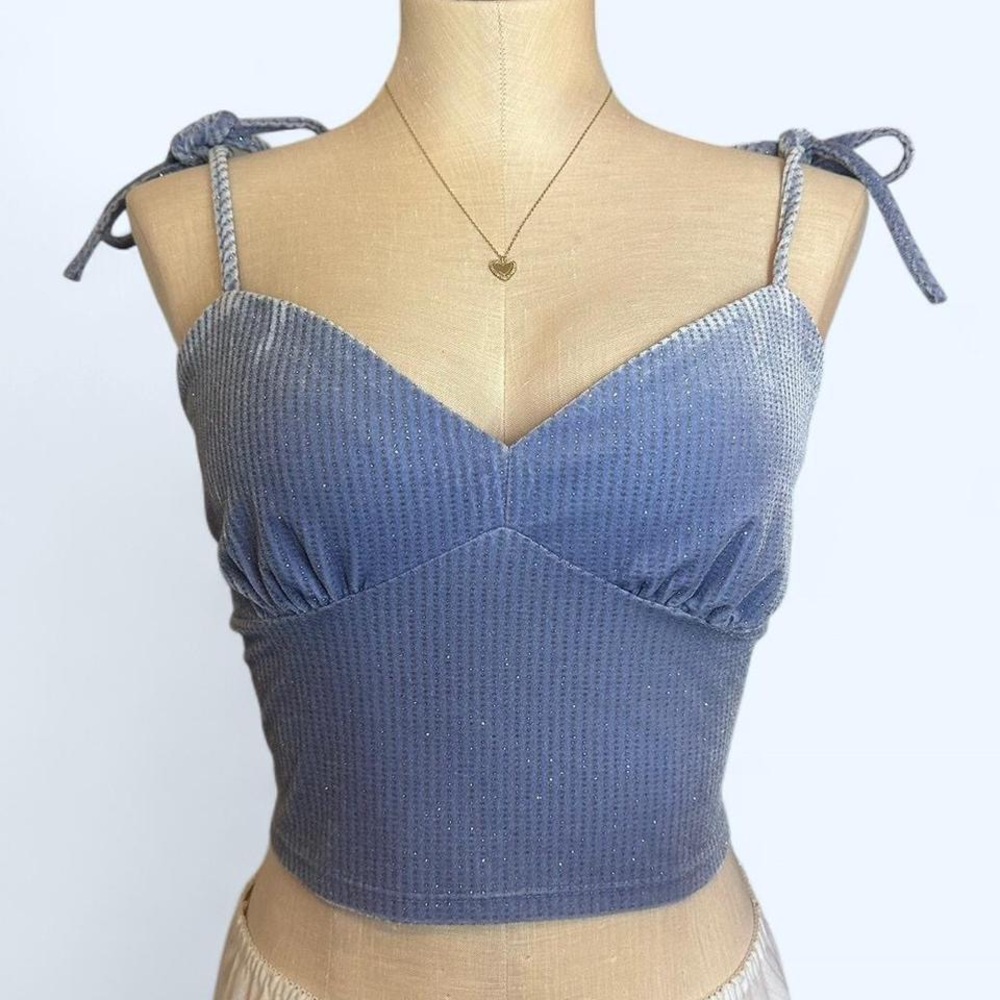 Sparkly Blue Cropped Top Woman’s M
